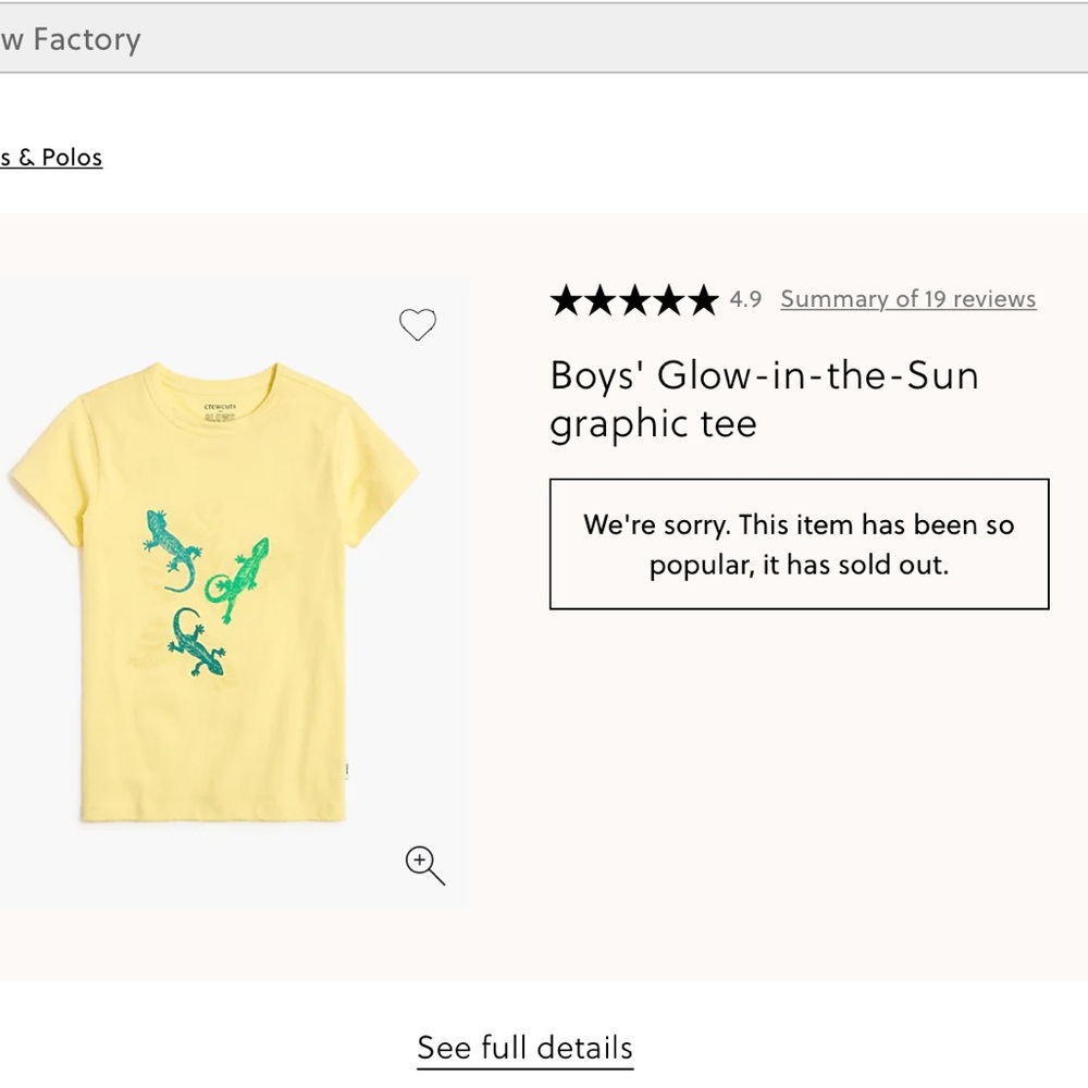 NWT J. Crew Boy's Glow in the Sun graphic tee XS needs wash dirt from pallet - Picture 2 of 5